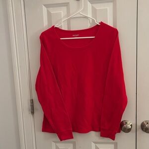 Old Navy Women's Red Long Sleeve Pajama Tee